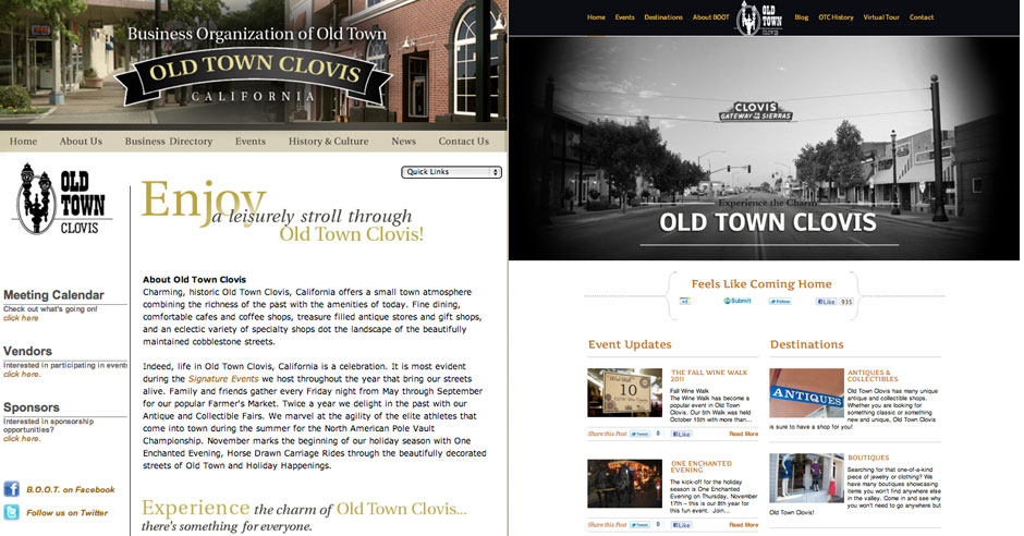 OTC Homepage Comparison