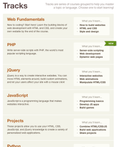 Codecademy Tracks