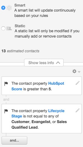 Creating Smart Lists in Hubspot