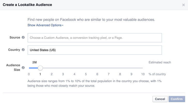 Facebook Create Custom Lookalike Audience
