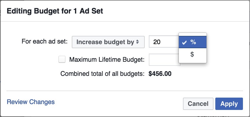 Edit Budget Facebook ad campaign