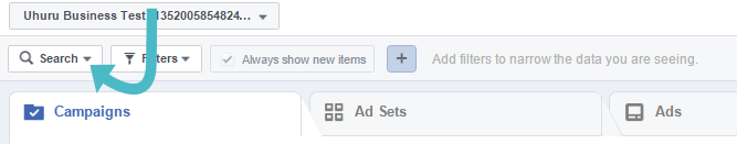 facebook Power editor search filters