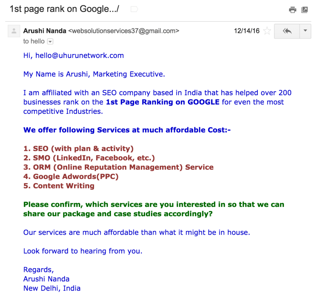 1st page rank on google