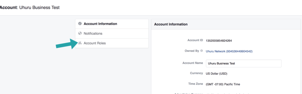 access facebook business manager account role setting