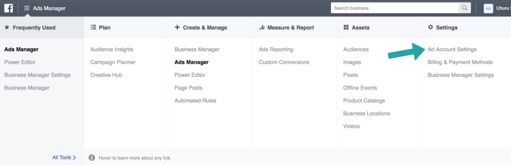 access facebook business manager account settings