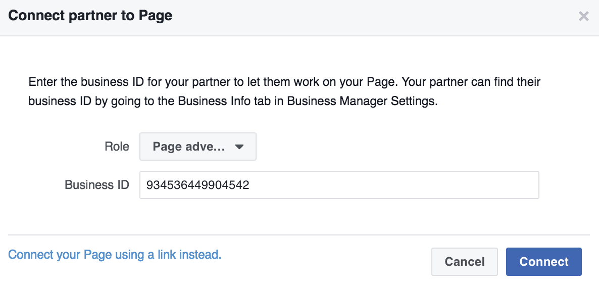 access facebook business manager connect using link