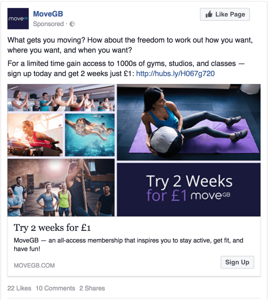 Facebook Ad images movegb fitness