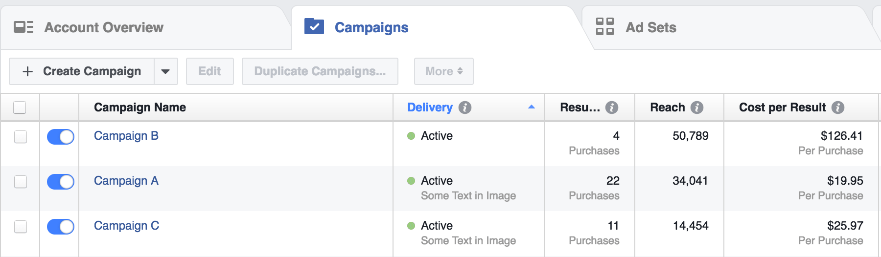 facebook reports screenshot 1