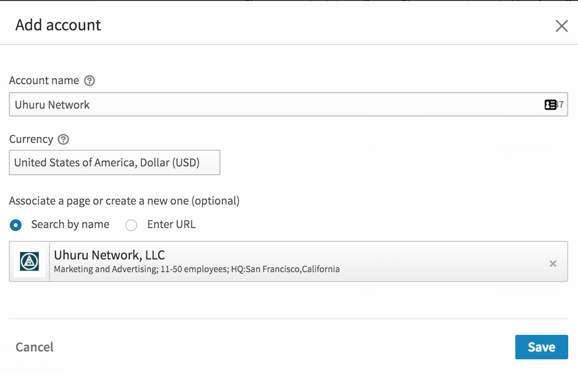 add account Linkedin