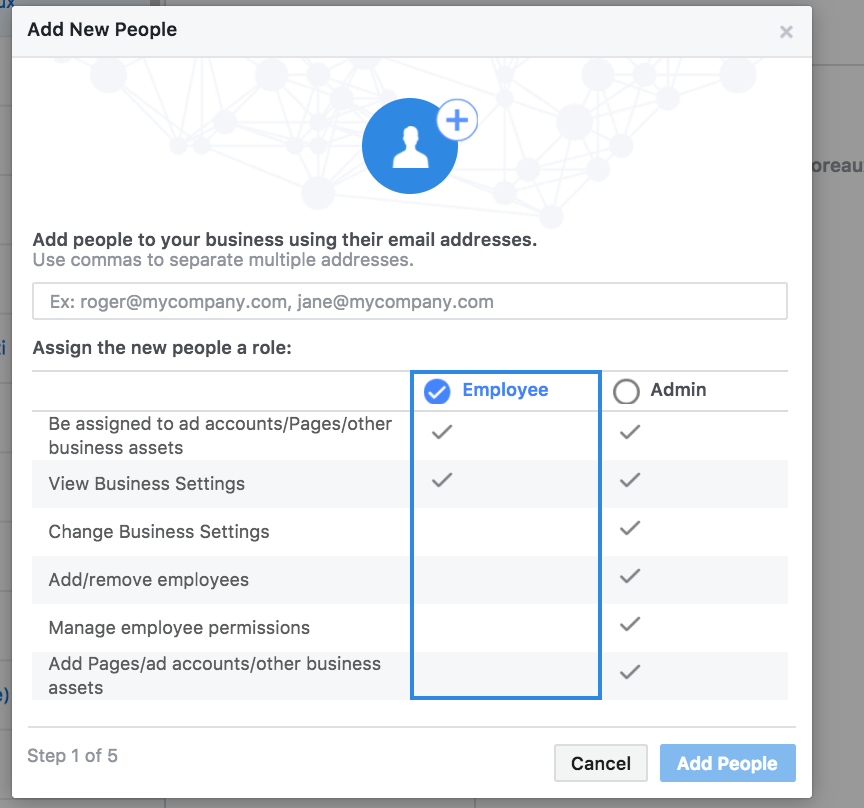 assign employees roles on your Facebook Business Page