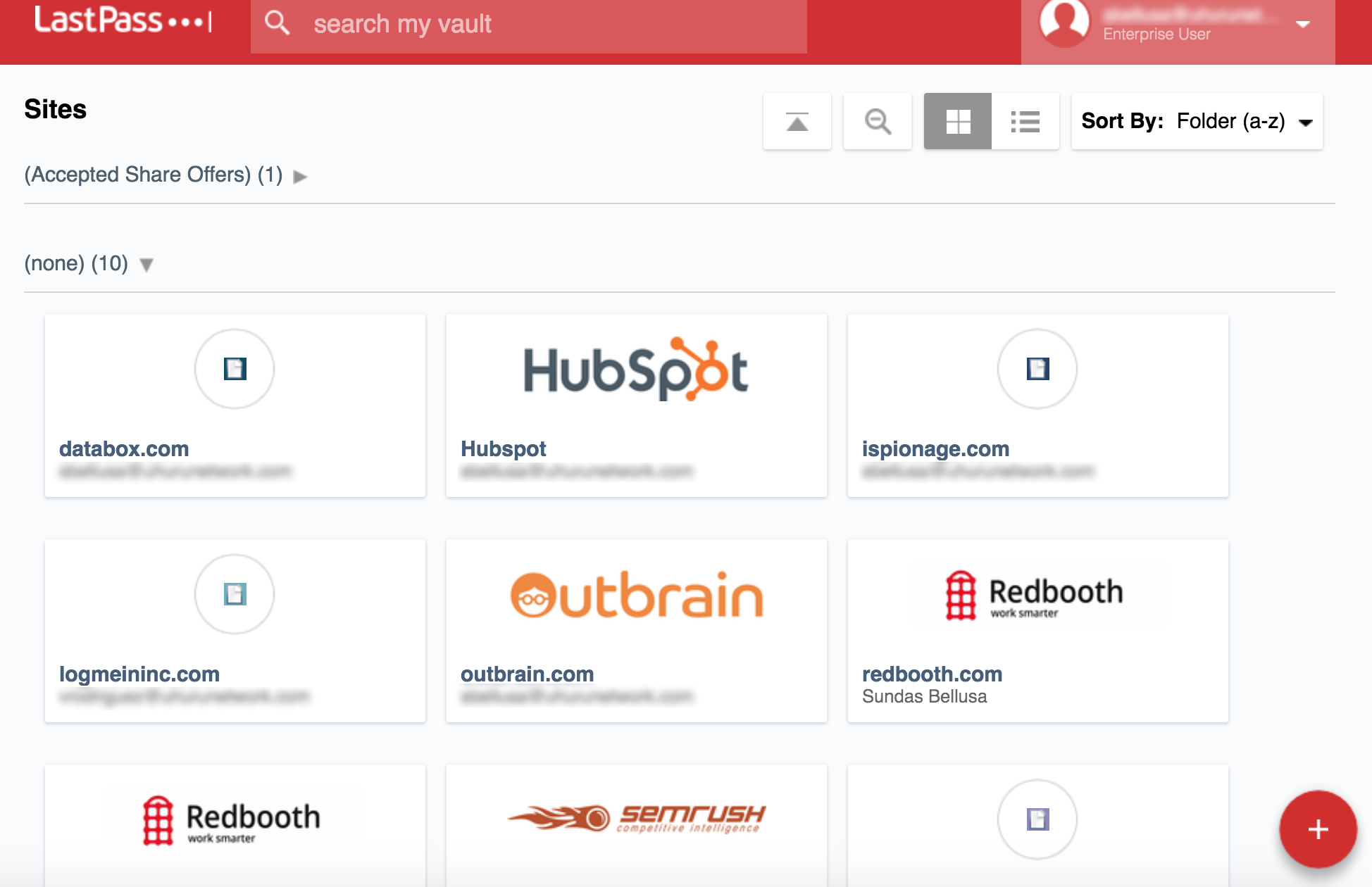 lastpass manage accounts